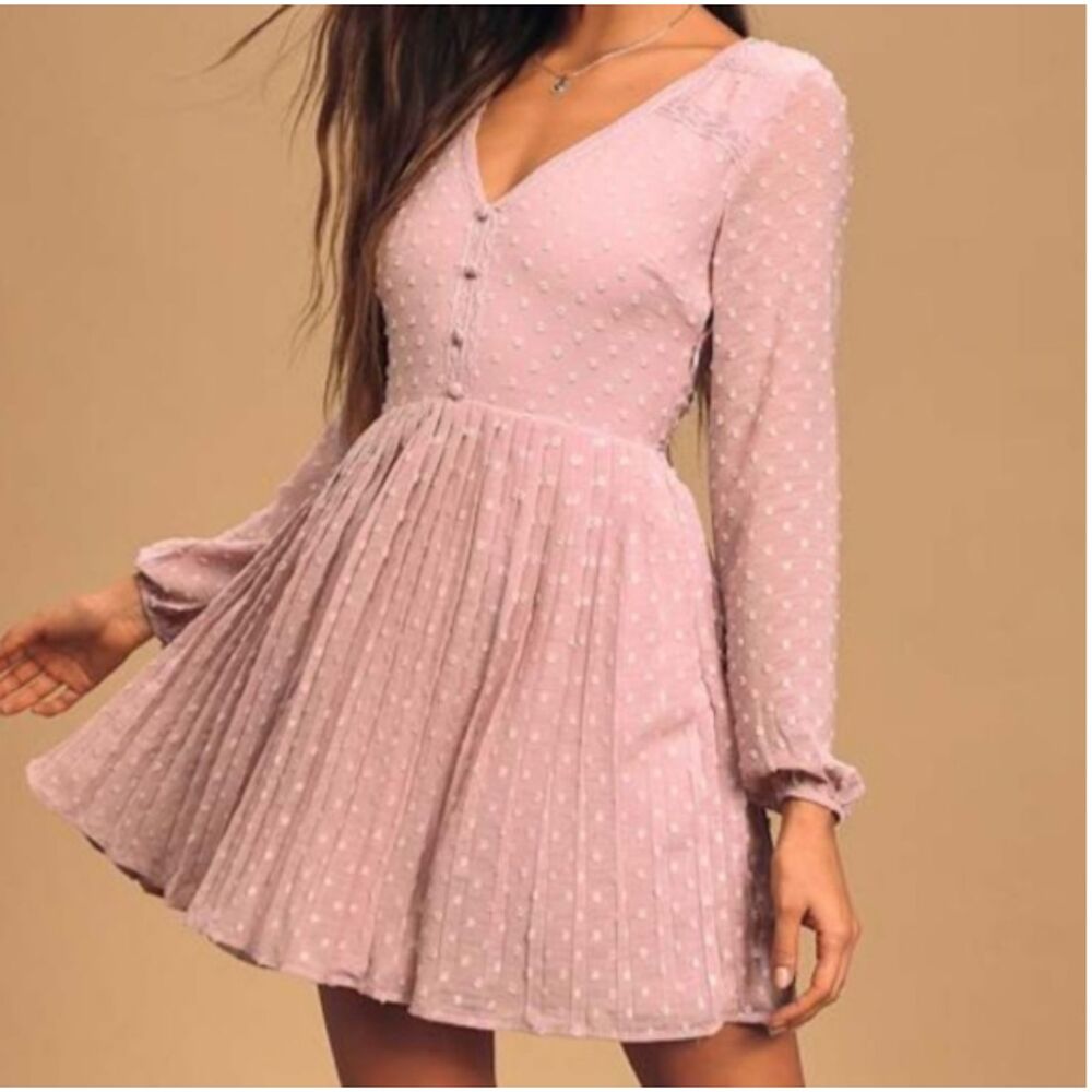 Lulu's Poetic Love Swiss Dot Dress Size XS